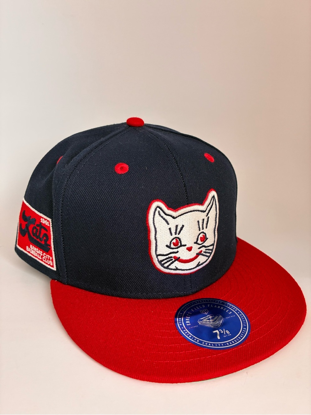 Ebbets Field Flannels Navy & Red Cat Patch Snapback Hat